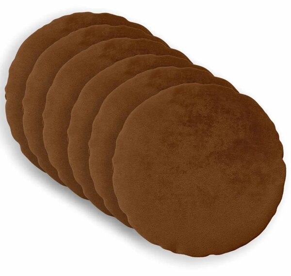 Presvlaka za jastuk 6 pcs HEERLEN Svijetlosmeđa Ø 30 cm Flanel - Svjetlosmeđa Ø 30 cm 6