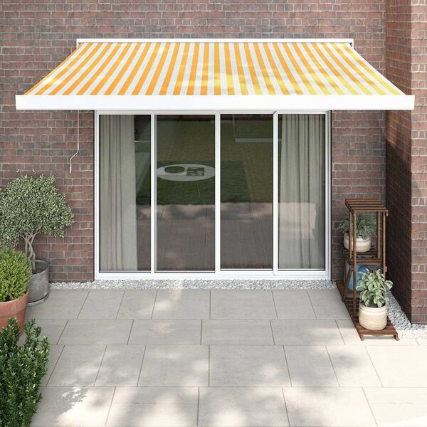 Tenda na uvlačenje žuto-bijela 3 x 2,5 m od tkanine i aluminija - Šarena / 3 x 2.5 m