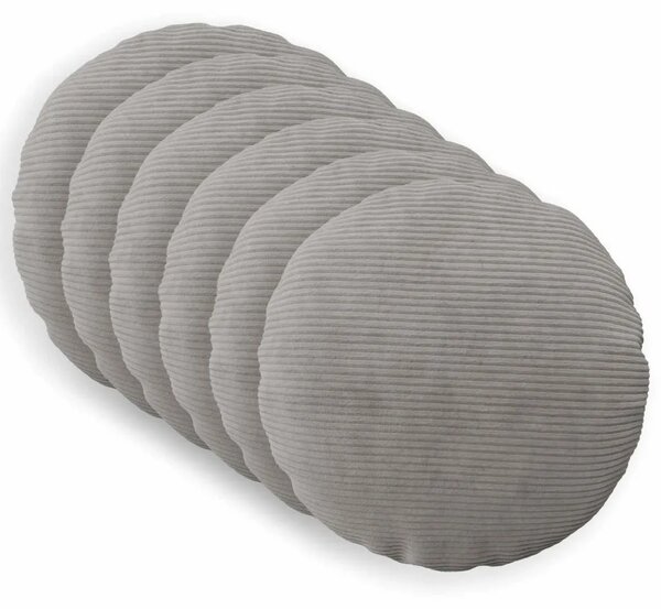 Presvlaka za jastuk 6 pcs HEERLEN Svjetlosiva Ø 40 cm Kord - Svjetlosiva Ø 40 cm 6