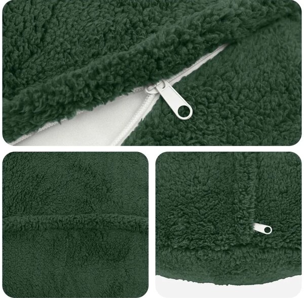 Presvlaka za jastuk 2 pcs HEERLEN Tamnozelena Ø 30 cm Bouclé - Tamnozelena Ø 30 cm 2