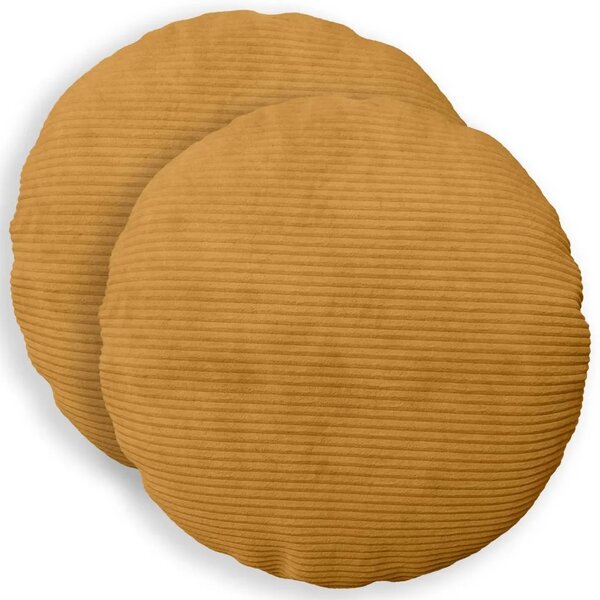 Presvlaka za jastuk 2 pcs HEERLEN Žuta Ø 30 cm Kord - Žuta Ø 30 cm 2