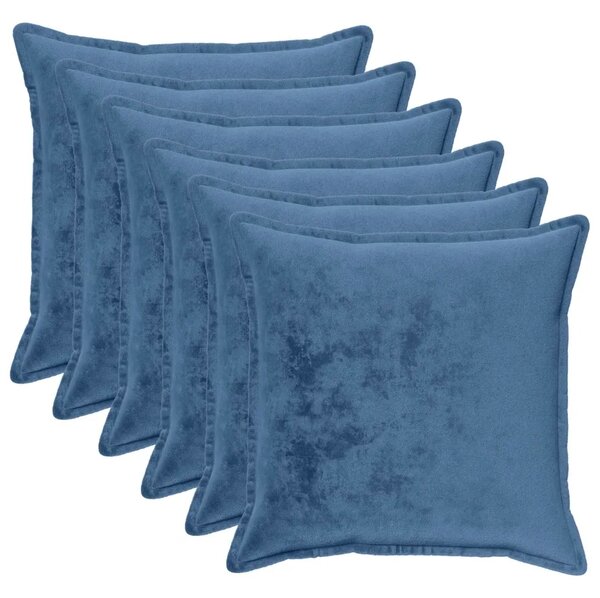 Presvlaka za jastuk 6 pcs HOUTEN Svjetloplava 55 x 55 cm Flanel - Svjetloplava 55 x 55 cm 6