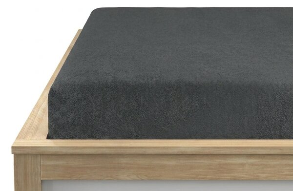 Fleecena napeta plahta MOLTON antracit 90 x 200 cm