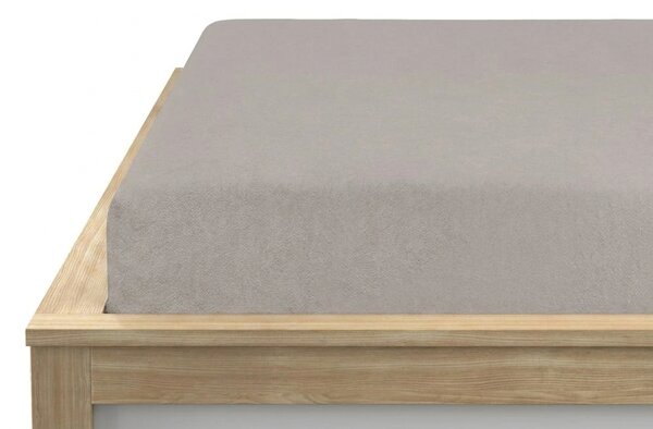 Fleecová napeta plahta MOLTON svijetlo siva 90 x 200 cm