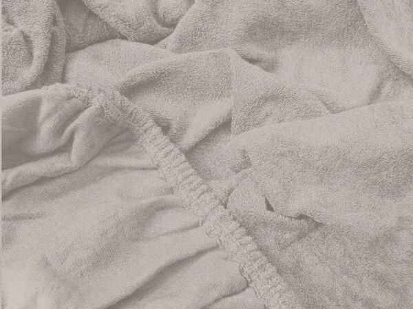 Fleecová napeta plahta MOLTON svijetlo siva 90 x 200 cm