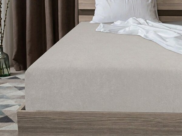 Fleecová napeta plahta MOLTON svijetlo siva 90 x 200 cm