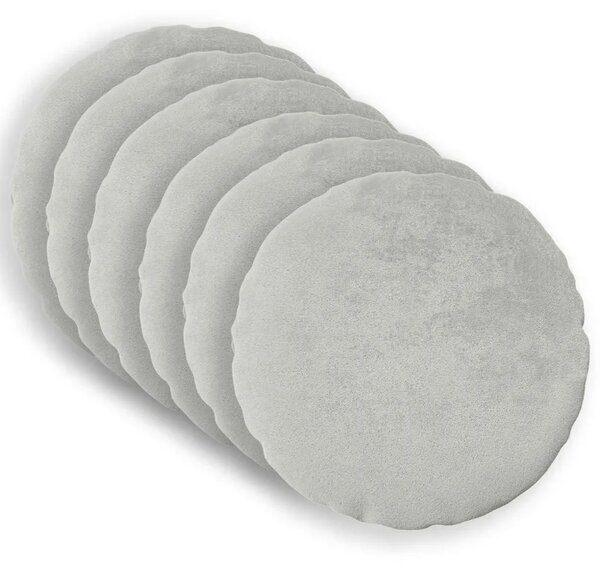 Presvlaka za jastuk 6 pcs HEERLEN Svjetlosiva Ø 30 cm Flanel - Svjetlosiva Ø 30 cm 6