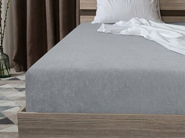 Flis napeta plahta MOLTON siva 90 x 200 cm