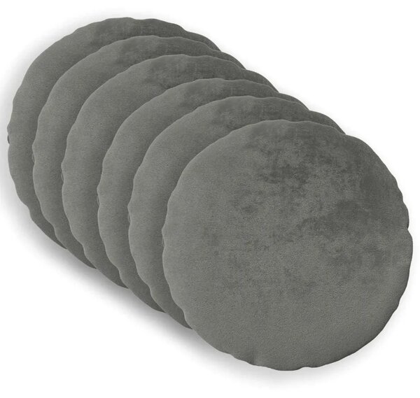 Presvlaka za jastuk 6 pcs HEERLEN Tamnosiva Ø 30 cm Flanel - Tamnosiva Ø 30 cm 6