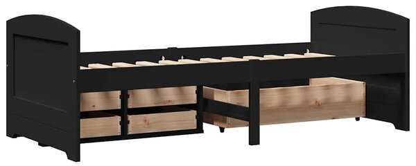 Dnevni krevet s 5 ladica bez madraca "IRUN" crni 90x200 cm - Crna / N/A