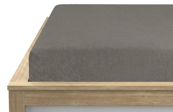 Fleecova napeta plahta MOLTON tamno siva 90 x 200 cm
