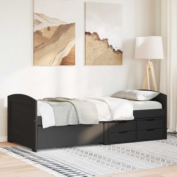 Dnevni krevet s 5 ladica bez madraca "IRUN" crni 90x200 cm - Crna / N/A