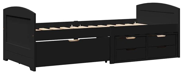 Dnevni krevet s 5 ladica bez madraca "IRUN" crni 90x200 cm - Crna / N/A