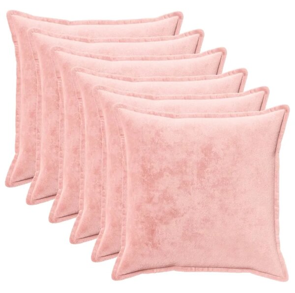 Presvlaka za jastuk 6 pcs HOUTEN Ružičasta 55 x 55 cm Flanel - Ružičasta 55 x 55 cm 6