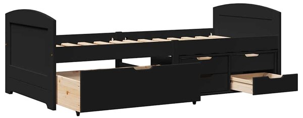 Dnevni krevet s 5 ladica bez madraca "IRUN" crni 90x200 cm - Crna / N/A