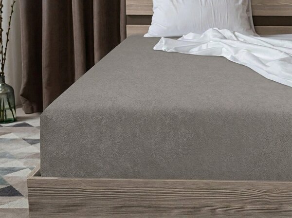 Fleecova napeta plahta MOLTON tamno siva 90 x 200 cm