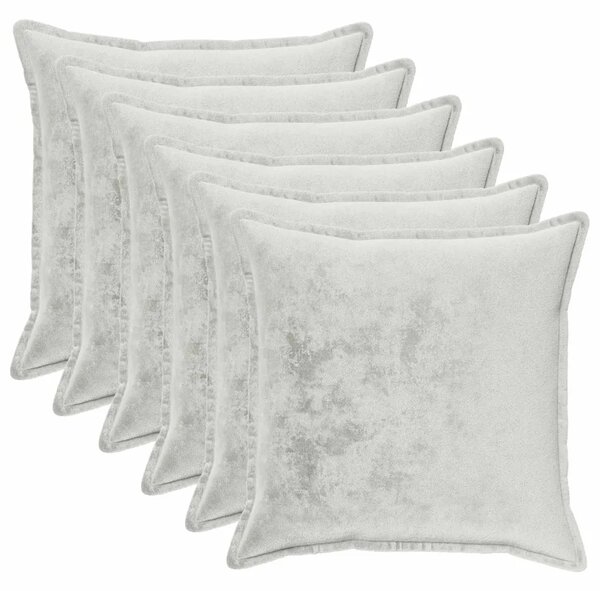 Presvlaka za jastuk 6 pcs HOUTEN Svjetlosiva 55 x 55 cm Flanel - Svjetlosiva 55 x 55 cm 6