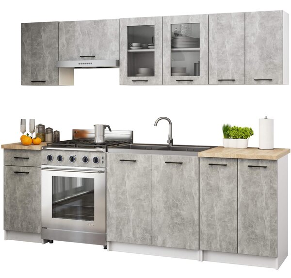 Kuhinjski set 240 cm Ozara II B (beton)