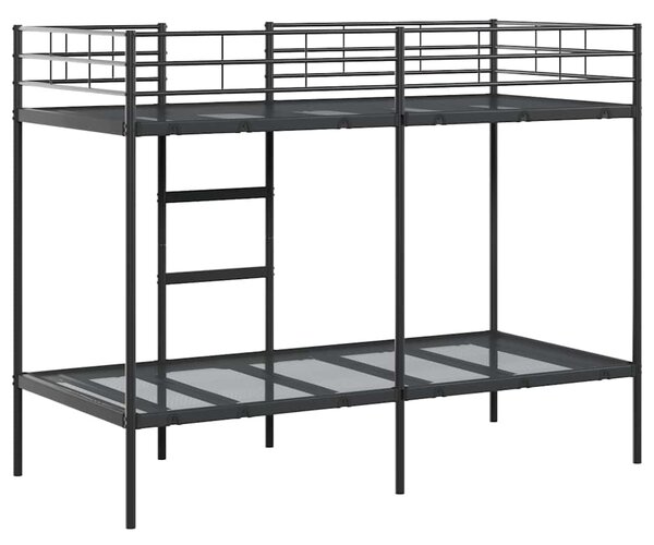 Krevet na kat bez madraca crni 90x200 cm čelik - Crna / 90 x 200 cm