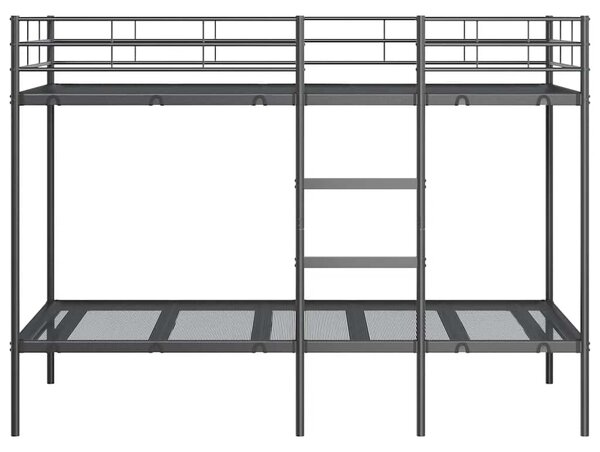 Krevet na kat bez madraca crni 90x200 cm čelik - Crna / 90 x 200 cm