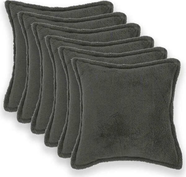 Presvlaka za jastuk 6 pcs HOUTEN Tamnosiva 40 x 40 cm Bouclé - Tamnosiva 40 x 40 cm 6