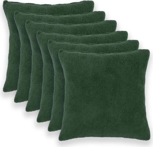 Presvlaka za jastuk 6 pcs HEERLEN Tamnozelena 60 x 60 cm Bouclé - Tamnozelena 60 x 60 cm 6