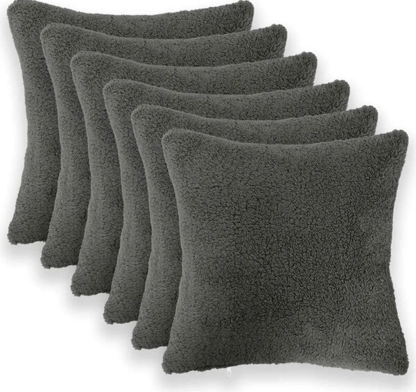 Presvlaka za jastuk 6 pcs HEERLEN Tamnosiva 30 x 30 cm Bouclé - Tamnosiva 30 x 30 cm 6