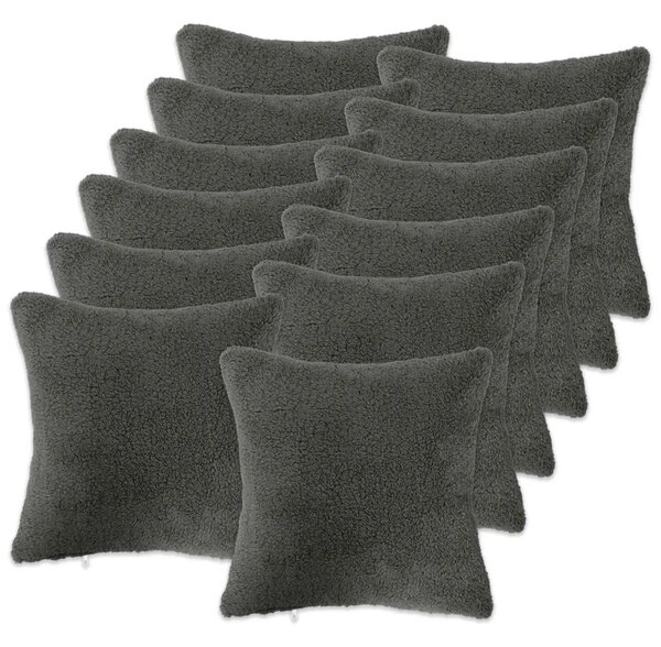 Presvlaka za jastuk 12 pcs HEERLEN Tamnosiva 45 x 45 cm Bouclé - Tamnosiva 45 x 45 cm 12