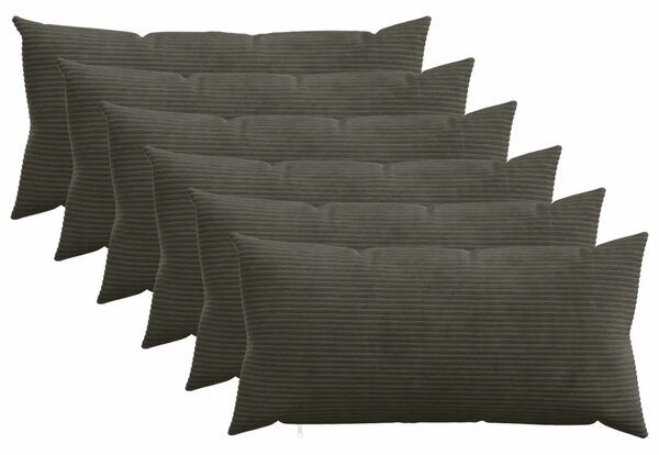 Presvlaka za jastuk 6 pcs HEERLEN Antracit 40 x 70 cm Kord - Antracit 40 x 70 cm 6
