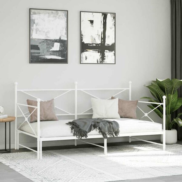 Krevet na rasklapanje bez madraca bijeli 107x203 cm čelik - Bijela / 107 x 203 cm