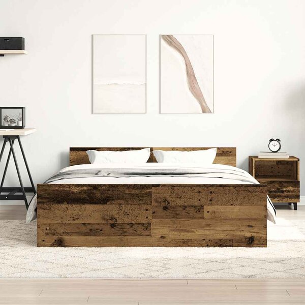 Okvir kreveta bez madraca staro drvo 120x190 cm - Smeđa / 120 x 190 cm