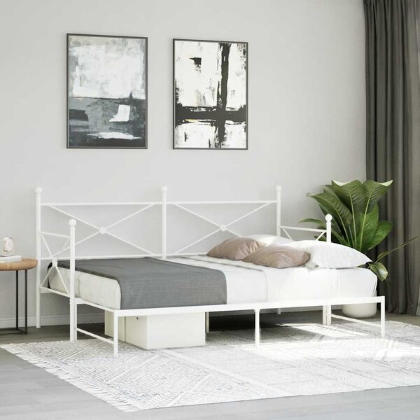 Krevet na rasklapanje bez madraca bijeli 75x190 cm čelik - Bijela / 75 x 190 cm