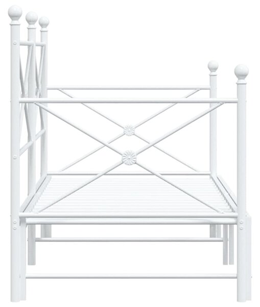 Krevet na rasklapanje bez madraca bijeli 75x190 cm čelik - Bijela / 75 x 190 cm