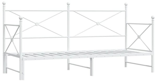 Krevet na rasklapanje bez madraca bijeli 75x190 cm čelik - Bijela / 75 x 190 cm