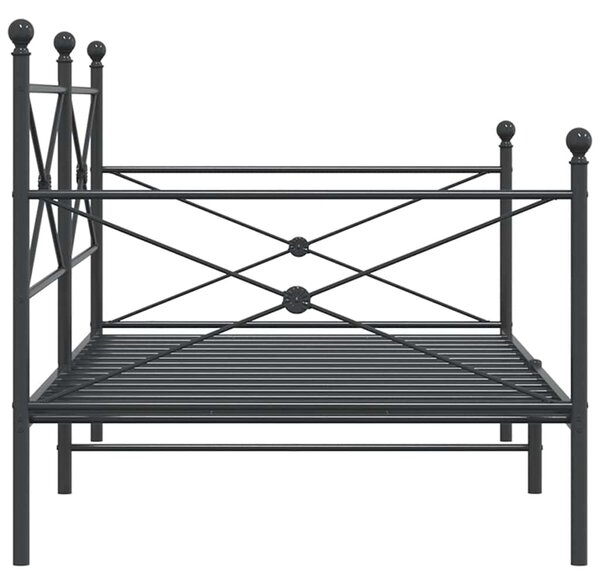 Dnevni krevet bez madraca crni 107x203 cm čelik - Crna / 107 x 203 cm