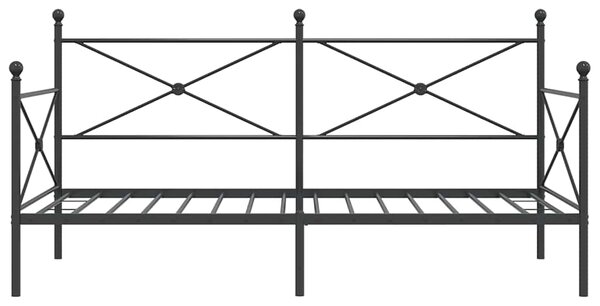 Dnevni krevet bez madraca crni 107x203 cm čelik - Crna / 107 x 203 cm