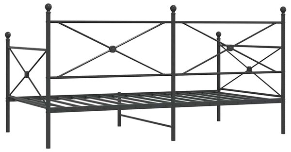 Dnevni krevet bez madraca crni 107x203 cm čelik - Crna / 107 x 203 cm