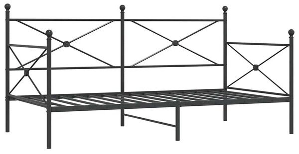 Dnevni krevet bez madraca crni 107x203 cm čelik - Crna / 107 x 203 cm