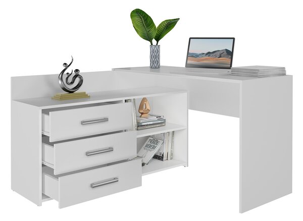 Kutni PC stolić Debio 1 (bijela)