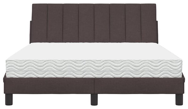Krevet s madracem Hanko tamnosmeđi 120 x 200 cm od tkanine - Smeđa / 120 x 200 cm