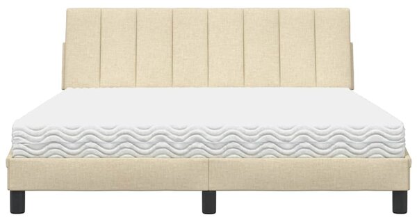 Krevet s madracem Hanko krem 160x200 cm od tkanine - Krema / 160 x 200 cm