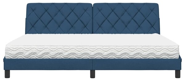 Krevet s madracem plavi 200 x 200 cm od tkanine - Plava / 200 x 200 cm