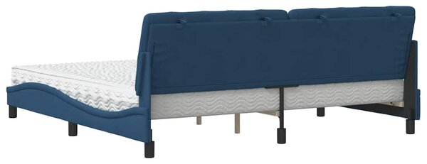 Krevet s madracem plavi 200 x 200 cm od tkanine - Plava / 200 x 200 cm
