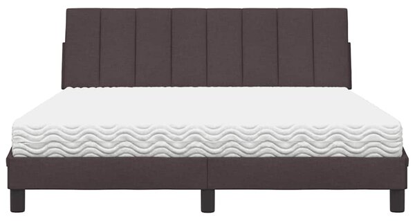 Krevet s madracem Hanko tamnosmeđi 160x200 cm tkanina - Smeđa / 160 x 200 cm