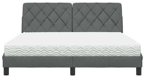 Krevet s madrac svjetlosivi 160x200cm tkanina - Siva / 160 x 200 cm