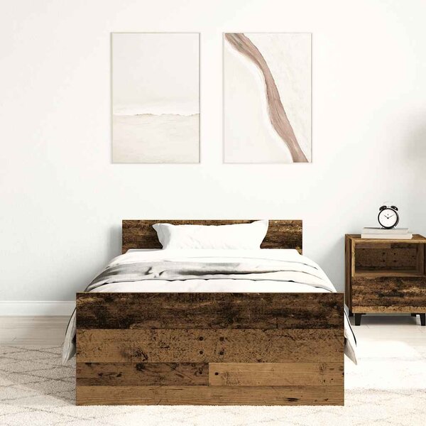 Okvir kreveta bez madraca staro drvo 90x190 cm - Smeđa / 90 x 190 cm