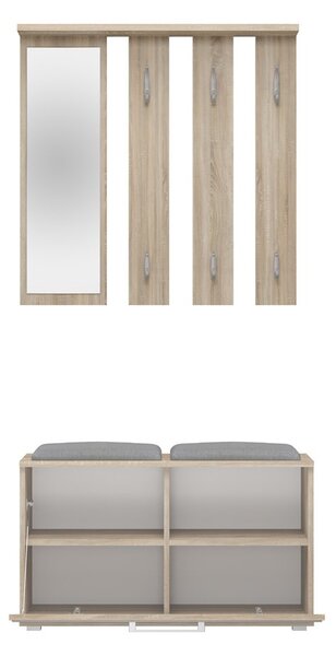 Zondo.hr Set za predsoblje Oasis 1 (hrast sonoma) (s ogledalom). Akcija -22%. 1132532