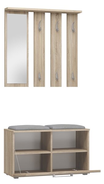 Zondo.hr Set za predsoblje Oasis 1 (hrast sonoma) (s ogledalom). Akcija -22%. 1132532