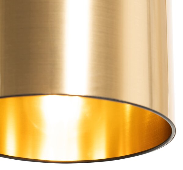 Moderna podna lampa crna sa zlatom - Lofty