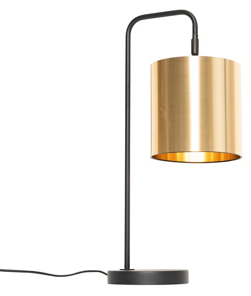 Moderna stolna lampa crna sa zlatom - Lofty
